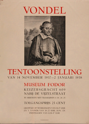 XIV-1961-0575 Vondel-tentoonstelling, Museum Fodor, Amsterdam. (14-11-1937 tot 2-1-1938).