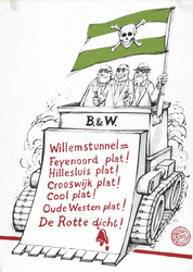 XXII-1971-0149 Protestaffiche tegen de plannen voor de Willemstunnel.