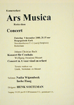 XXXV-2000-0692 Aankondiging van een concert in de Doopsgezinde Kerk , Noordmolenwerf 1-3, door Kamerorkest Ars Musica ...