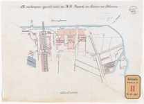 1045 Calque op linnen van te verkopen grond aan de Heeren Baartz en Zonen en Klunne in de buurt van de Oranjeboomstraat ...