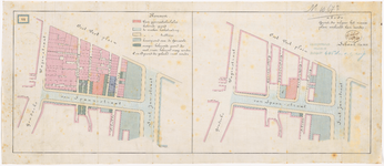 1067a Calque op linnen van de grond die volgens het nieuwe plan verkocht kan worden aan de Oostvestplein en van Spaanstraat.