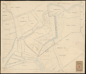 113 Grondkaart van Rotterdam en omliggende polders waarop in het bijzonder de uitwatering van de polder Voor-Rubroek is ...