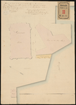 153 Geregistreerde kaart met in het geel aanduiding van de grond die aan de Heer William Moens in eigendom is afgestaan ...