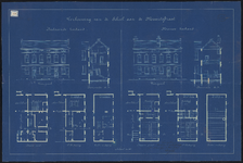 1890-109 Tekening van de verbouwing van de school aan de Mauritsstraat.