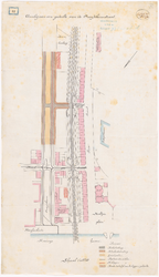 1890-11 Calque op linnen van de aanleg van een gedeelte van de Oranjeboomstraat.