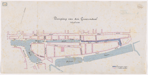 1890-124 Situatie van de demping van de Groenendaal. Calque op linnen.