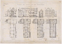 1890-139 Calque op linnen van de te bouwen school met woning aan de Boschhoek.