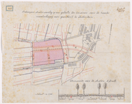 1890-157 Calque op linnen van de ontworpen straten aanleg op een gedeelte terreinen van de tweede maatschappij voor ...