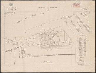 1890-186-1 Gesteendrukte kaart van de vergroting van de Rijnhaven Situatie. [Blad 1].