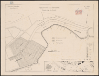 1890-186-2 Gesteendrukte kaart van de vergroting van de Rijnhaven, met de situatie van de loswal en een kleinere kaart ...