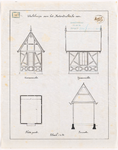 1890-53-3 Calque op linnen van wachthuisje aan het Katendrechtsche veer. Blad 3.