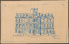 1890-96-1 Ontwerptekening van de voorgevel industrieschool voor meisjes. Blad 1