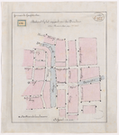 1891-100 Kaart met aanduiding van bestaande lantaarns op de Korte Hoogstraat, het Hang, Steiger en omgeving. Calque op ...