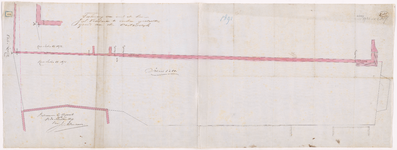 1891-102 Tekening van met de heer J.A. Voorhoeve te ruilen gedeelte grond aan de Oostzeedijk. Calque op linnen.