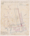 1891-11 Calque op linnen van de aanleg van een straat tussen de Zwaanshals en de Jacob Catsstraat.