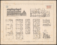 1891-135 Tekening van een bewaarschool met bovenwoningen aan de Schinkelstraat.