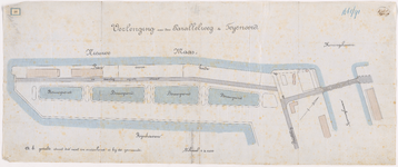1891-26 Calque op linnen van de verlenging van de Parallelweg te Feyenoord.
