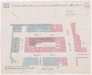 1891-49 Calque op linnen van de verkoop van 16 perceelen grond en water aan de Boekhorststraat en Simonstraat.