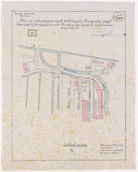 1891-63 Calque op linnen van het plan tot uitbreiding der openbare verlichting der Diergaardesingel.
