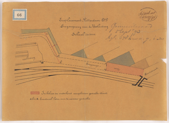 1891-66 Calque op papier van het Emplacement Rotterdam D.P. Toegangsweg naar de veelading.