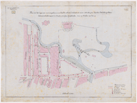 1891-91 Kaart van het gebied voor het plan voor het leggen van nieuwe gasbuizen in de Verlengde Kruiskade, Coolsestraat ...
