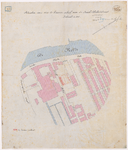 1892-105 Calque op linnen der situatie van een te bouwen school aan de Izaäk Hubertstraat.