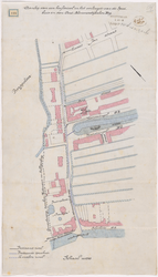 1892-122 Calque op linnen van de aanleg van een hoofdriool in het verlengde van de spuibuis in de Oost Blommersdijkschenweg.