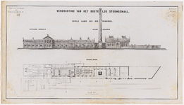 1892-138-1 Calque op linnen van de vergroting van het oostelijk stoomgemaal. Blad 1