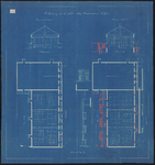 1892-154 Tekening van de verbouwing aan de scholen nabij de Weenastraat en het Hofplein, met de doorsnede en ...