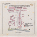 1892-158 Calque op linnen van het plan tot het leggen van een gasleiding en plaatsen van lantaarns in de Burgemeester ...
