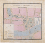 1892-176 Calque op linnen van de plantsoenaanleg bij het Noordplein (voltooide toestand).