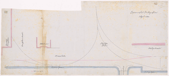 1892-187 Calque op linnen van het leggen van sporen op het Stieltjesplein.