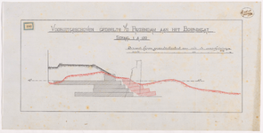 1892-192 Calque op linnen van het vooruitgeschoven gedeelte van de Rijzendam aan het Boerengat.