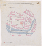 1892-204 Calque op linnen van de situatie van een te bouwen school aan de Wollefoppenstraat.