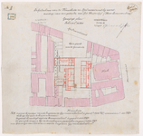 1892-206 Calque op linnen van de scholenbouw aan de Kruiskade en Helmerstraat bij eventueelen aankoop van een gedeelte ...