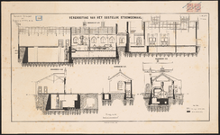 1892-233-2 Tekening van de vergroting van het Oostelijk Stoomgemaal aan de Boezemsingel, met verschillende doorsneden. ...