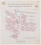1892-25 Calque op linnen van door de weduwe Rode af te stane grond aan de verlengde toegangsweg tot de Adrianastraat.