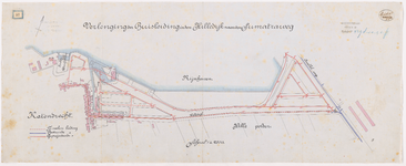 1892-57 Calque op linnen van de verlenging van de buisleiding in de Hilledijk naar de Sumatraweg.