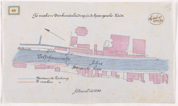 1892-60 Calque op linnen van de te maken drinkwaterleiding in de Spangesekade.
