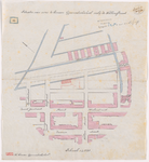 1892-65 Calque op linnen van de situatie van een te bouwen gymnastiekschool nabij de Tollensstraat.