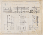 1892-88-2 Calque op linnen der situatie van een te bouwen bewaarschool nabij de Tollensstraat. Blad 2