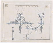 1892-92-2 Calque op linnen van het plan tot verbetering der openbare verlichting van het Hofplein, Delftschepoort en ...
