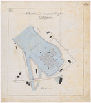 1892-99 Calque op linnen van de situatie van de terreinen bij de Dokhaven.