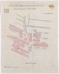 1893-120 Calque op linnen van door de weduwe racer af te stanen grond aan de Coolschestraat en Kruiskade.