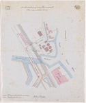 1893-145 Kaart met aanduiding van de drinkwaterleiding in de Feijenoorddijk (kruising van de Spoorbaan). Calque op linnen.