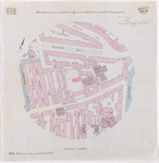 1893-148 Calque op linnen der situatie voor een te bouwen gymnastiekschool aan de Helmersstraat.