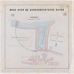 1893-151-3 Calque op linnen van de brug over de Barendrechtschehaven. Blad 3