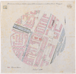 1893-173-2 Calque op linnen der situatie van te bouwen scholen aan de Schoutenstraat en Slaakkade O.Z. Blad 2