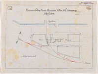 1893-186 Calque op linnen van het spooraansluitingterrein American Cotton Oil Compagny.