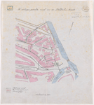 1893-211 Calque op linnen van het te verlagen gedeelte riool in de Delftsestraat.
